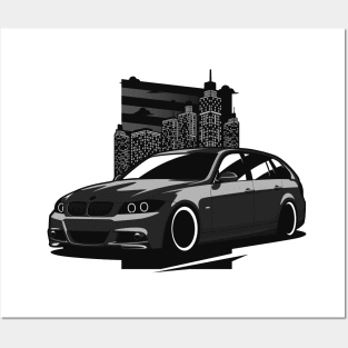 Black E91 Touring City Skyline Posters and Art